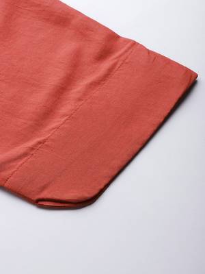 Women Rust Floral Embroidered Kurta with Trousers & With Dupatta 8