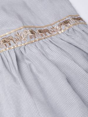 Women Grey & Golden Angrakha Printed Kurti with Sharara 8