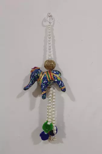 handmade elephant beads latkans hanging decorative traditional for home decorations (pack of 6)