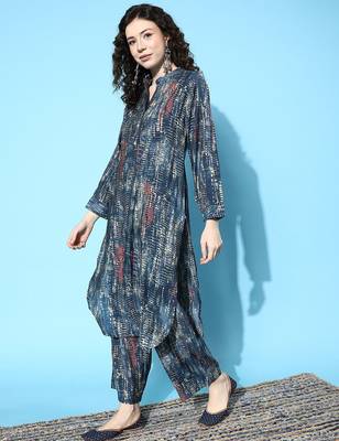 Dyed Regular Kurta with Trousers 3