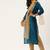 Women Teal Layered Kurta with Trousers & With Dupatta