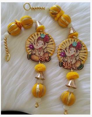 ganesh ji shubh door hanging handmade decorative home entrance decor (pack of 2) 1