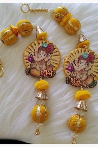 ganesh ji shubh door hanging handmade decorative home entrance decor (pack of 2)