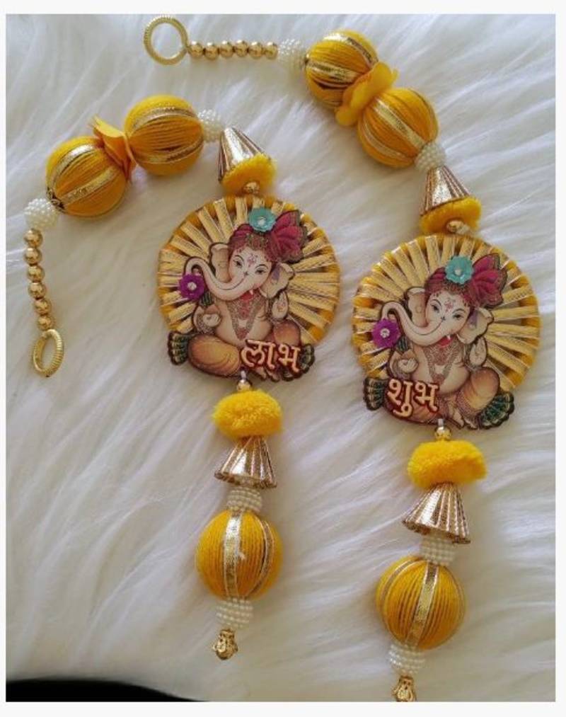 ganesh ji shubh door hanging handmade decorative home entrance decor (pack of 2)