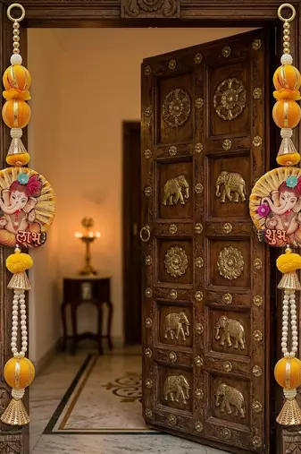 ganesh ji shubh door hanging handmade decorative home entrance decor (pack of 2)