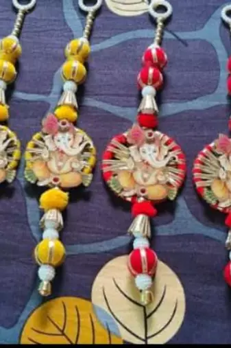 ganesh ji shubh door hanging handmade decorative home entrance decor (pack of 2)