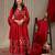 Floral Printed V-Neck Empire A-Line Kurta & Trousers With Dupatta