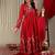 Floral Printed V-Neck Empire A-Line Kurta & Trousers With Dupatta