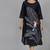 Navy blue chanderi straight dress with slip