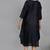 Navy blue chanderi straight dress with slip