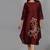 Maroon chanderi straight dress with slip (2pcs set)