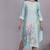 Aqua chanderi straight dress with slip