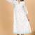 White chanderi gathered dress with embroidery