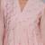 Peach chanderi gathered dress with embroidery