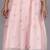 Peach chanderi gathered dress with embroidery