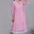 Pink chanderi gathered dress with embroidery