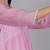 Pink chanderi gathered dress with embroidery