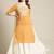 Women Mustard Yellow Ethnic Motifs Yoke Design Thread Work Kurta with Skirt