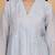 Blue-grey chanderi gathered dress with embroidery