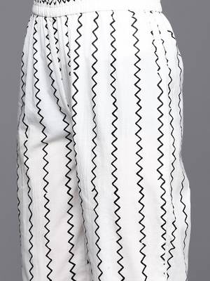 Women Black Ethnic Motifs Printed Pure Cotton Kurta with Trousers & Dupatta 4
