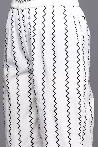 Women Black Ethnic Motifs Printed Pure Cotton Kurta with Trousers & Dupatta