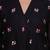 Black chanderi gathered dress with embroidery