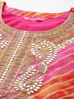 Women Dyed Regular Thread Work Kurta with Trousers & With Dupatta 2