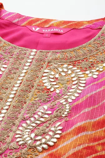 Women Dyed Regular Thread Work Kurta with Trousers & With Dupatta