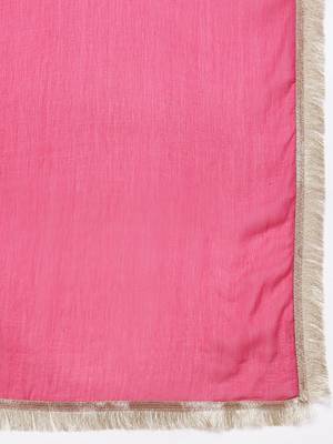 Women Dyed Regular Thread Work Kurta with Trousers & With Dupatta 4