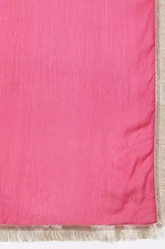 Women Dyed Regular Thread Work Kurta with Trousers & With Dupatta