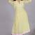 Yellow chanderi gathered dress with embroidery