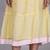 Yellow chanderi gathered dress with embroidery