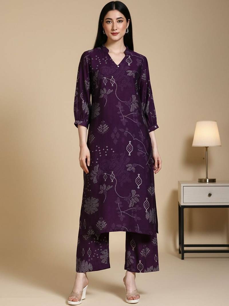 Women Bandhani Printed Kurta with Trousers