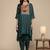 Embroidered Thread Work Pure Silk Fusion Kurta with Dhoti Pants