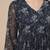 Navy Blue Floral Printed Empire Silk Georgette A-Line Kurta With Trouser