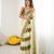 Olive tissue satin embellished saree with unstitched blouse piece.