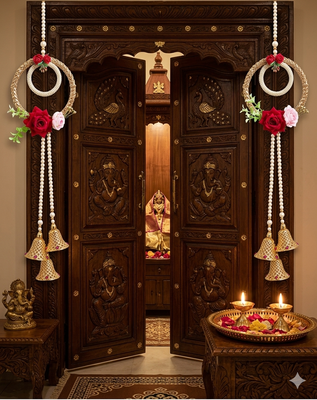 hangings decoration diwali lights, home living  handmade (pack of 2) 3