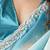 Sky blue tissue satin embellished saree with unstitched blouse piece.
