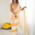 Yellow tissue satin embellished saree with unstitched blouse piece.