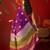 Purple silk cotton bandhni printed saree with unstitched blouse piece.