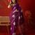Purple silk cotton bandhni printed saree with unstitched blouse piece.