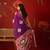 Purple silk cotton bandhni printed saree with unstitched blouse piece.