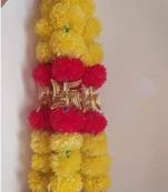 handmade marigold flower swastik hanging decorative home decor (pack of 4)