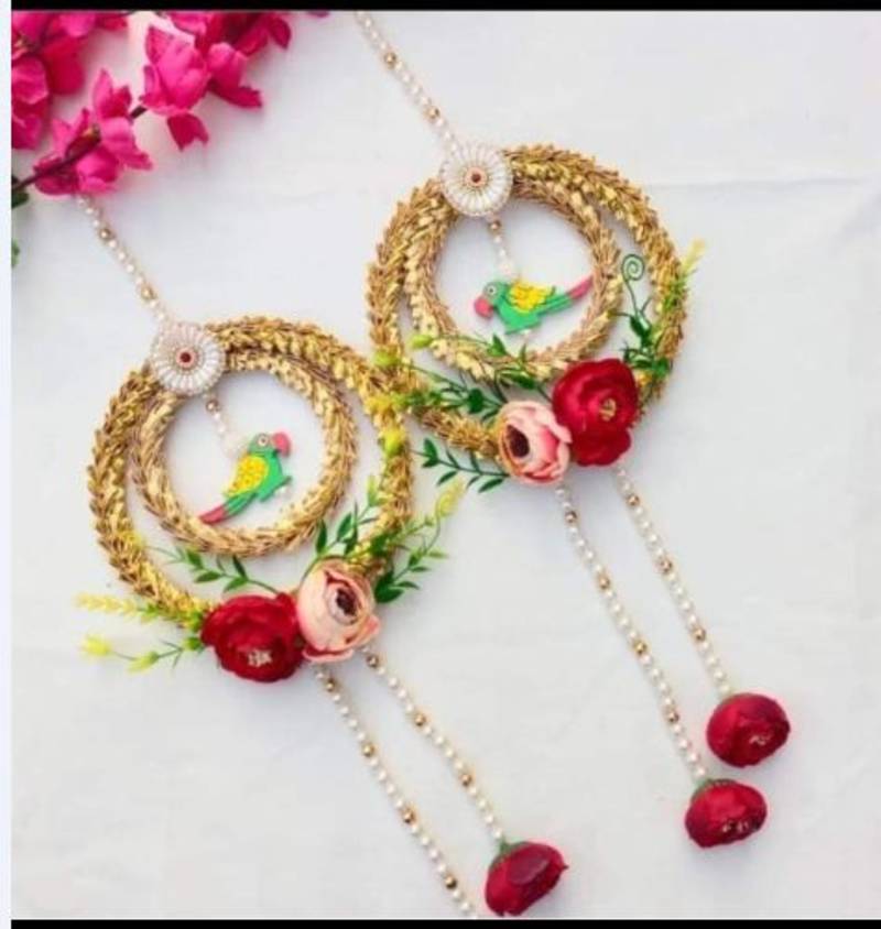 handmade wall hanging decorative door toran tassel religious home decorations (pack of 2)