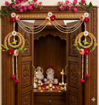 handmade wall hanging decorative door toran tassel religious home decorations (pack of 2) 2