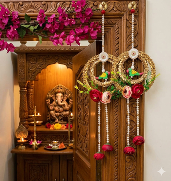 handmade wall hanging decorative door toran tassel religious home decorations (pack of 2) 4