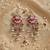 Rani color meenakari kundan earrings royal traditional handmade finish