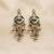 Green color meenakari kundan earrings premium festive designer appeal
