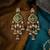 Green color kundan earrings beautiful festive designer appeal