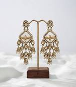 White color kundan earrings elegant festive traditional design